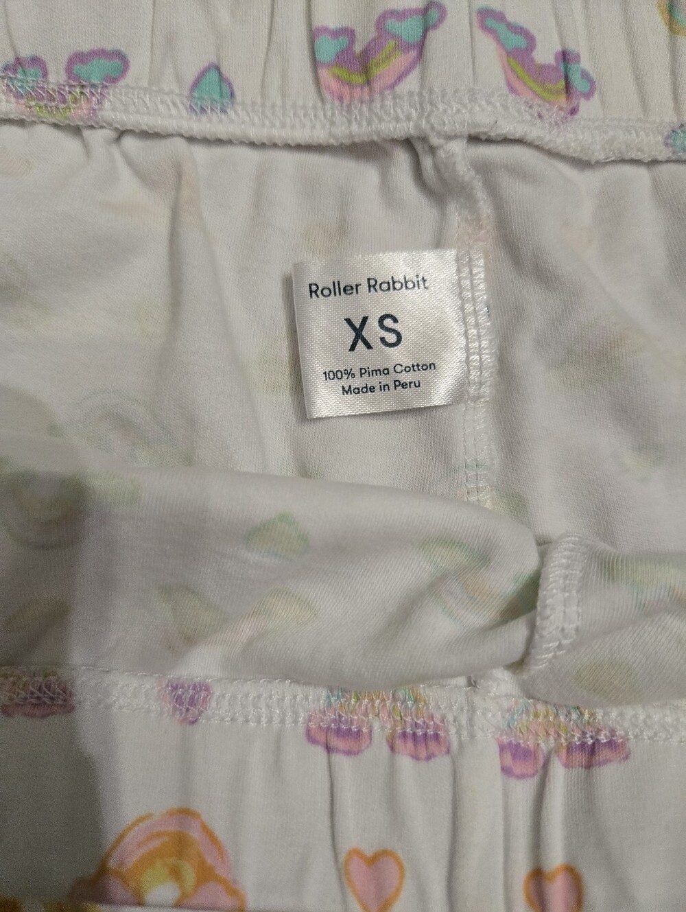 Stoney Clover Ln X Roller Rabbit Short Sleeve Pajama Set with Pastel Rainbow - Picture 4 of 5